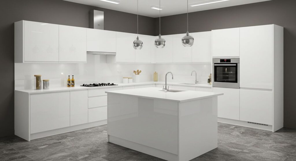 Island Acrylic Finish Modular Kitchen by Kitchenlane Best Modular kitchen in Malad